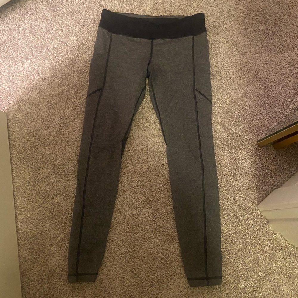 Lululemon dark grey and black leggings, size 10